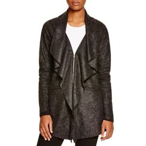 Lyssé Lysse Womens Wool Blend Marled Jacket Lightweight Dark Gray Coat — M